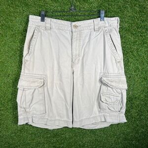 Cargo Supply Mens Beige Cotton Twill Cargo Shorts Size 32 Relaxed Fit